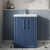 Nuie Deco Floor Standing 2-Door Vanity Unit with Basin-3 600mm Wide - Satin Blue