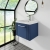 Nuie Deco Wall Hung 1-Drawer Vanity Unit with Basin-3 500mm Wide - Satin Blue