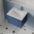 Nuie Deco Wall Hung 1-Drawer Vanity Unit with Basin-2 500mm Wide - Satin Blue | Thumbnail Image