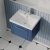 Nuie Deco Wall Hung 1-Drawer Vanity Unit with Basin-3 500mm Wide - Satin Blue | Thumbnail Image