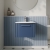 Nuie Deco Wall Hung 1-Drawer Vanity Unit with Basin-4 500mm Wide - Satin Blue | Thumbnail Image