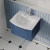 Nuie Deco Wall Hung 1-Drawer Vanity Unit with Basin-4 500mm Wide - Satin Blue | Thumbnail Image