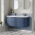 Nuie Deco Wall Hung 4-Drawer Vanity Unit with Double Polymarble Basin 1200mm Wide - Satin Blue