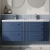 Nuie Deco Wall Hung 4-Drawer Vanity Unit with Double Polymarble Basin 1200mm Wide - Satin Blue