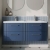Nuie Deco Wall Hung 4-Drawer Vanity Unit with Double Polymarble Basin 1200mm Wide - Satin Blue | Thumbnail Image