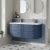Nuie Deco Wall Hung 4-Drawer Vanity Unit with Double Ceramic Basin 1200mm Wide - Satin Blue