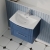 Nuie Deco Wall Hung 2-Drawer Vanity Unit with Basin-4 600mm Wide - Satin Blue | Thumbnail Image