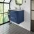 Nuie Deco Wall Hung 2-Drawer Vanity Unit with Bellato Grey Worktop 600mm Wide - Satin Blue