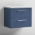 Nuie Deco Wall Hung 2-Drawer Vanity Unit with Bellato Grey Worktop 600mm Wide - Satin Blue
