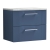 Nuie Deco Wall Hung 2-Drawer Vanity Unit with Bellato Grey Worktop 600mm Wide - Satin Blue