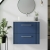 Nuie Deco Wall Hung 2-Drawer Vanity Unit with Bellato Grey Worktop 600mm Wide - Satin Blue