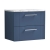 Nuie Deco Wall Hung 2-Drawer Vanity Unit with Carrera Marble Worktop 600mm Wide - Satin Blue | Thumbnail Image