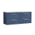 Nuie Deco Wall Hung 4-Drawer Vanity Unit with Carrera Marble Worktop 1200mm Wide - Satin Blue | Thumbnail Image