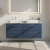 Nuie Deco Wall Hung 4-Drawer Vanity Unit with Carrera Marble Worktop 1200mm Wide - Satin Blue | Thumbnail Image