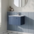 Nuie Deco Wall Hung 1-Drawer Vanity Unit with Basin-2 600mm Wide - Satin Blue