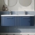 Nuie Deco Wall Hung 2-Drawer Vanity Unit with Double Polymarble Basin 1200mm Wide - Satin Blue