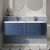 Nuie Deco Wall Hung 2-Drawer Vanity Unit with Double Polymarble Basin 1200mm Wide - Satin Blue | Thumbnail Image