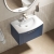 Nuie Deco Wall Hung 1-Drawer Vanity Unit with Basin-4 600mm Wide - Satin Blue | Thumbnail Image