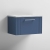 Nuie Deco Wall Hung 1-Drawer Vanity Unit with Bellato Grey Worktop 600mm Wide - Satin Blue