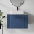 Nuie Deco Wall Hung 1-Drawer Vanity Unit with Carrera Marble Worktop 600mm Wide - Satin Blue | Thumbnail Image