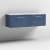 Nuie Deco Wall Hung 2-Drawer Vanity Unit with Carrera Marble Worktop 1200mm Wide - Satin Blue | Thumbnail Image