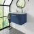 Nuie Deco Wall Hung 1-Drawer Vanity Unit with Sparkling White Worktop 600mm Wide - Satin Blue