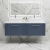 Nuie Deco Wall Hung 2-Drawer Vanity Unit with Sparkling White Worktop 1200mm Wide - Satin Blue | Thumbnail Image