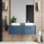 Nuie Deco Wall Hung 2-Drawer Vanity Unit with Worktop 1200mm Wide - Satin Blue