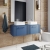 Nuie Deco Wall Hung 2-Drawer Vanity Unit with Worktop 1200mm Wide - Satin Blue