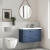 Nuie Deco Wall Hung 2-Drawer Vanity Unit with Basin-2 800mm Wide - Satin Blue | Thumbnail Image