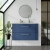 Nuie Deco Wall Hung 2-Drawer Vanity Unit with Bellato Grey Worktop 800mm Wide - Satin Blue