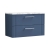 Nuie Deco Wall Hung 2-Drawer Vanity Unit with Carrera Marble Worktop 800mm Wide - Satin Blue