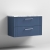 Nuie Deco Wall Hung 2-Drawer Vanity Unit with Carrera Marble Worktop 800mm Wide - Satin Blue