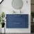 Nuie Deco Wall Hung 2-Drawer Vanity Unit with Sparkling White Worktop 800mm Wide - Satin Blue