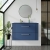 Nuie Deco Wall Hung 2-Drawer Vanity Unit with Worktop 800mm Wide - Satin Blue