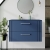 Nuie Deco Wall Hung 2-Drawer Vanity Unit with Worktop 800mm Wide - Satin Blue