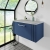 Nuie Deco Wall Hung 1-Drawer Vanity Unit with Bellato Grey Worktop 800mm Wide - Satin Blue