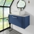 Nuie Deco Wall Hung 1-Drawer Vanity Unit with Bellato Grey Worktop 800mm Wide - Satin Blue
