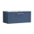 Nuie Deco Wall Hung 1-Drawer Vanity Unit with Carrera Marble Worktop 800mm Wide - Satin Blue | Thumbnail Image