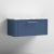 Nuie Deco Wall Hung 1-Drawer Vanity Unit with Carrera Marble Worktop 800mm Wide - Satin Blue | Thumbnail Image