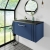 Nuie Deco Wall Hung 1-Drawer Vanity Unit with Sparkling Black Worktop 800mm Wide - Satin Blue