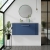 Nuie Deco Wall Hung 1-Drawer Vanity Unit with Sparkling White Worktop 800mm Wide - Satin Blue