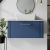 Nuie Deco Wall Hung 1-Drawer Vanity Unit with Sparkling White Worktop 800mm Wide - Satin Blue