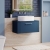Nuie Deco Wall Hung 1-Drawer Vanity Unit with Worktop 800mm Wide - Satin Blue | Thumbnail Image
