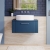 Nuie Deco Wall Hung 1-Drawer Vanity Unit with Worktop 800mm Wide - Satin Blue | Thumbnail Image
