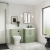 Nuie Deco Floor Standing 2-Door Vanity Unit with Basin-3 500mm Wide - Satin Green | Thumbnail Image
