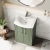 Nuie Deco Floor Standing 2-Door Vanity Unit with Basin-4 500mm Wide - Satin Green | Thumbnail Image