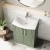 Nuie Deco Floor Standing 2-Door Vanity Unit with Basin-4 600mm Wide - Satin Green | Thumbnail Image