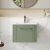 Nuie Deco Wall Hung 1-Drawer Vanity Unit with Basin-2 500mm Wide - Satin Green