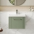 Nuie Deco Wall Hung 1-Drawer Vanity Unit with Basin-3 500mm Wide - Satin Green
